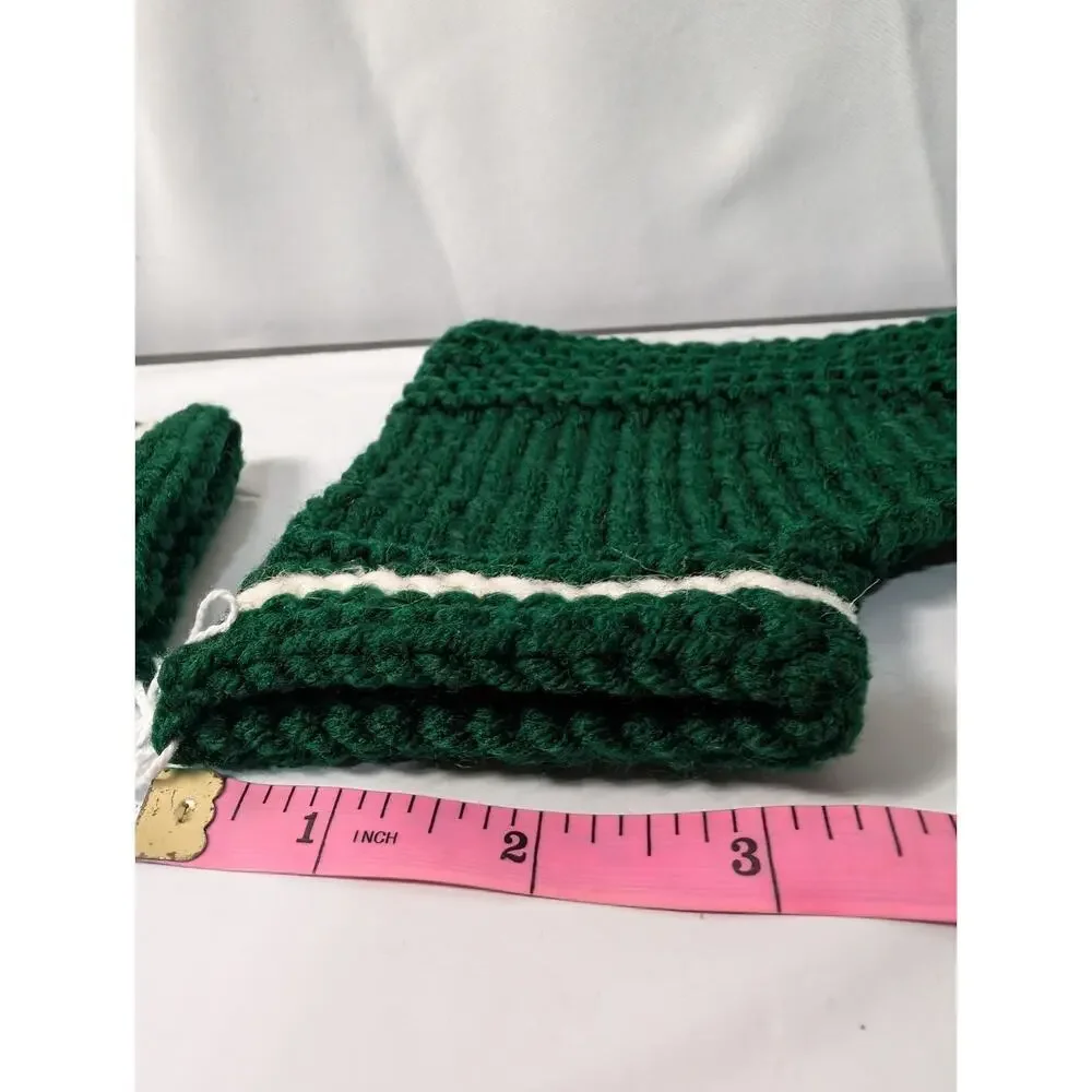 Handmade Dark Green Baby Toddler Booties Slippers